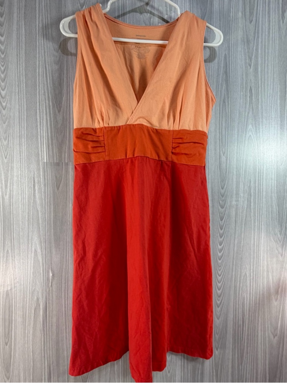 Patagonia Margot Colorblock Organic Cotton Orange Dress‎ Casual Lightweight M